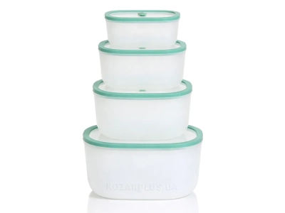 Набір вакуумних контейнерів Status Fresko 4 шт, м'ятний