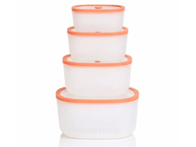 Набір вакуумних контейнерів Status Fresko 4 шт, лососевий